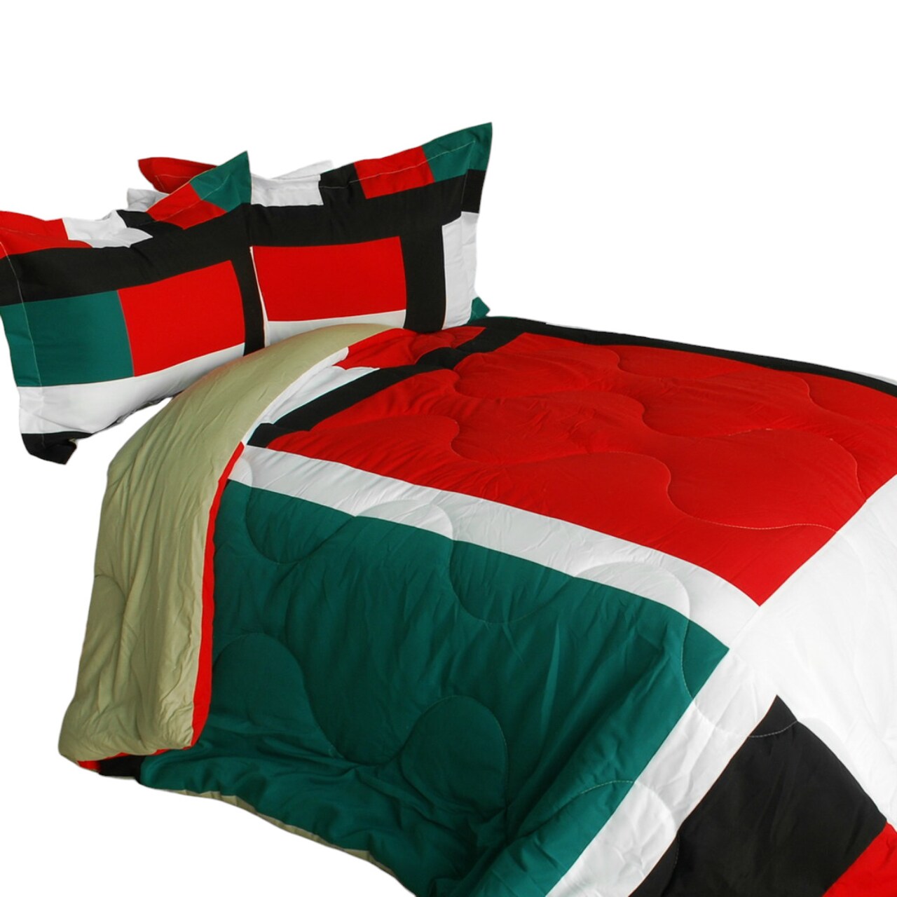 Lightweight Down Alt Patchwork Comforter Set Quilted Style